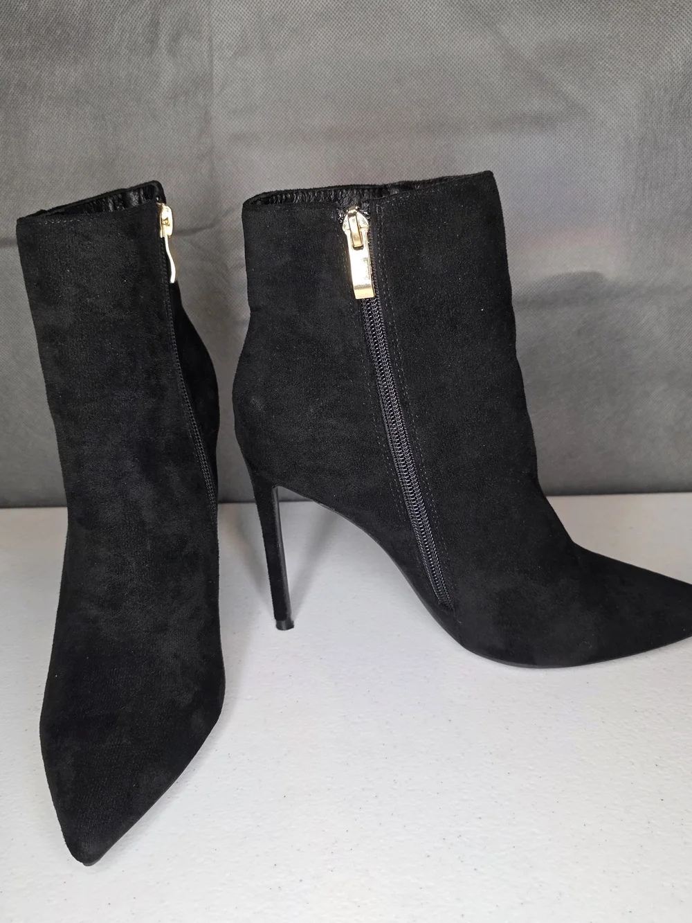 GenShuo‎ Black Stiletto Ankle Booties Pointed Toe Dress Boots Size 7